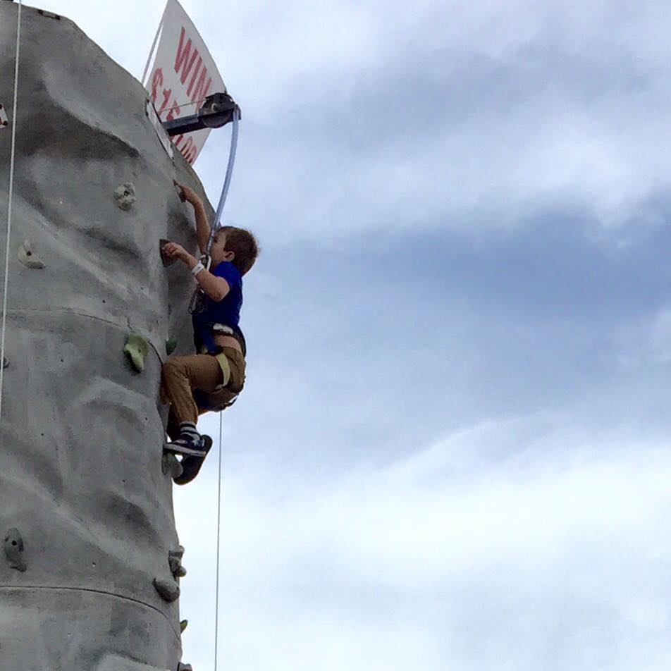 My son literally reaching one of his goals
